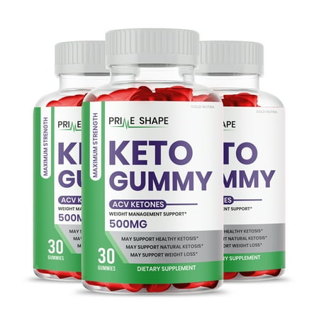 Prime Shape Keto Gummies, Official Maximum Strength Prime Shape Gummies Dietary Supplement (3 Pack)