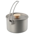 thumbnail image 5 of 1.1L Titanium Bushcraft Hanging Pot with Detachable Handle for Camping Hiking, 5 of 8