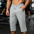 thumbnail image 5 of Maean Mens Capri Pants Workout Gym Running Elastic Waist Drawstring Shorts Casual Baggy Pant with Pockets, 5 of 7