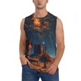 thumbnail image 1 of Balery Cowboy Boots Under Starry Sky Camisetas sin mangas para hombre, absorbe la humedad y protege contra el mal olor.-3X-Large, 1 of 7