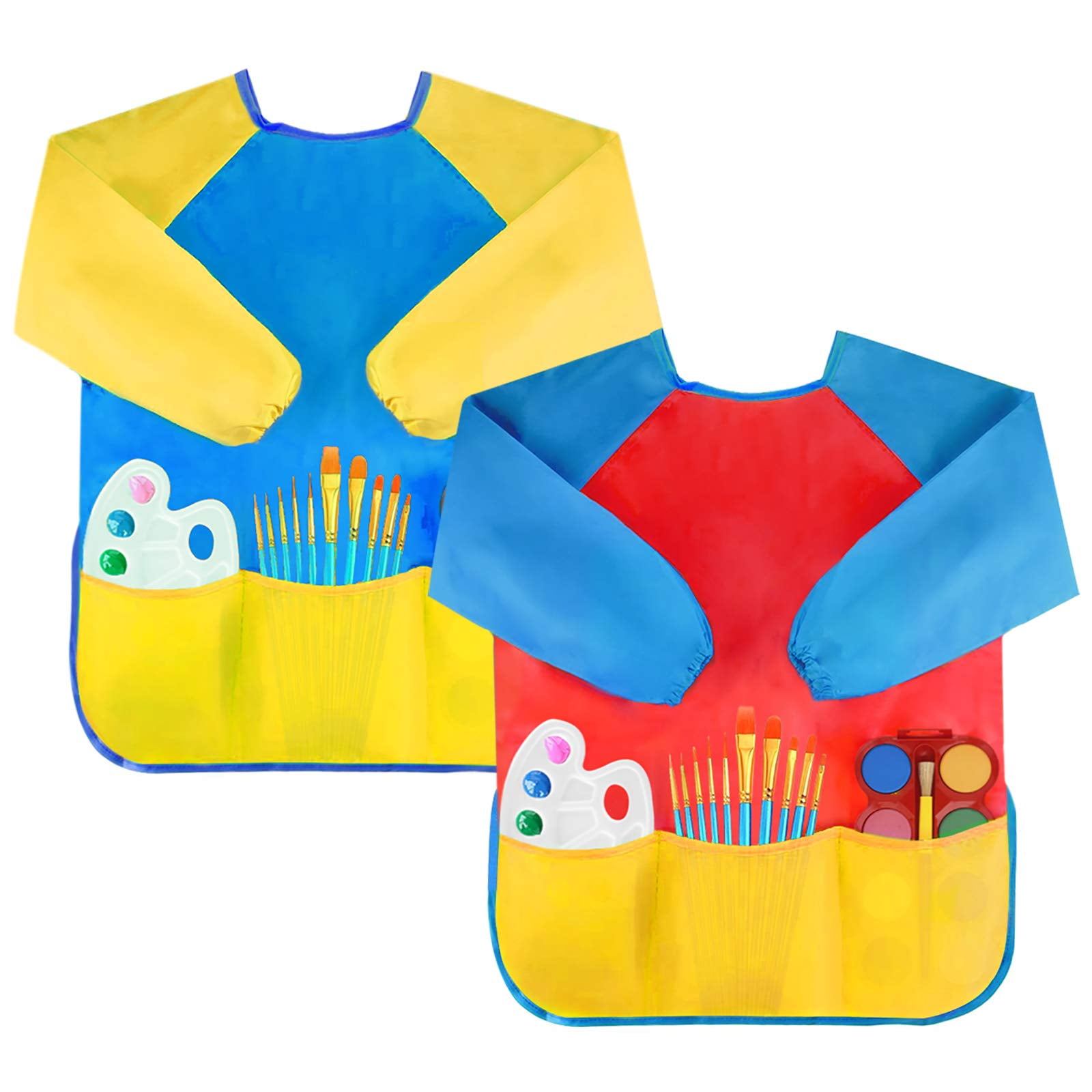 2 Pack Kids Art Smocks Toddler Smock Waterproof Artist Painting Aprons