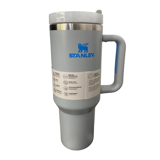 Vaso Stanley con asa y pajita, taza de café de viaje 100% a prueba de fugas, vaso de acero inoxidable aislado para bebidas frías y calientes, apto para lavavajillas 40oz
