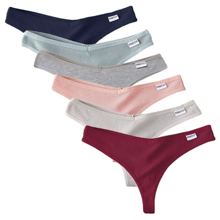 

Xmarks 6 Pack Women s Cotton Thongs Breathable Bikini Panties Underwear