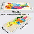 thumbnail image 2 of Rectangle Toddler Puzzle,Wooden Puzzle For Children, Animals Puzzles Dinosaur Crocodile Caterpillar Giraffe,Colorful Wood Numbered Puzzles Baby Infant Kid Preschool Learning Educational Toys, 2 of 5