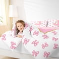 thumbnail image 3 of Manfei Kawaii Monogram J Full Size Comforter Sets,Ribbon Bow Dessert Bedding Comforter Set,Pink,Pink Reversible,3-Piece,1 Comforter and 2 Pillowcases, 3 of 7