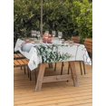 thumbnail image 2 of Outdoor Tablecloth with Umbrella Hole and Zipper, Snowman Christmas Rectangle Table Cloth 52x70 Inch Waterproof Tablecloth, Xmas Tree Snowflake Birds Branches Wooden Picnic Table Cover for Patio, 2 of 7