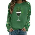 thumbnail image 2 of Craaazy Women's Long Sleeve St Patricks Day Tshirts with Green Shamrock, 2 of 5