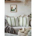 thumbnail image 2 of Outdoor Pillows Waterproof, Sage Green Striped Throw Pillows with Inserts Included, Modern Art Farmhouse Stripes Indoor Outdoor Decorative Lumbar Pillow for Bed/Couch/Patio 16"x16", 2Pcs, 2 of 8
