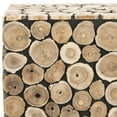 thumbnail image 5 of SAFAVIEH Jefferson Nautical Rustic Teak Oak Square Stool/Table, Medium Oak/Black, 5 of 6