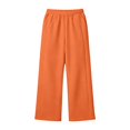 thumbnail image 3 of GiLiling Teen Girls Barrel Sweatpants High Waisted Fleece Baggy School Sweat Pants Barrel Leg Pants High Waisted Baggy Fit Pants (Orange, 11-12 Years), 3 of 7