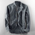 thumbnail image 1 of Chemises pour Hommes Chemise à Rayures à Fermeture Éclair Col Rabattu Manches Courtes Haut de Sport, 1 of 1