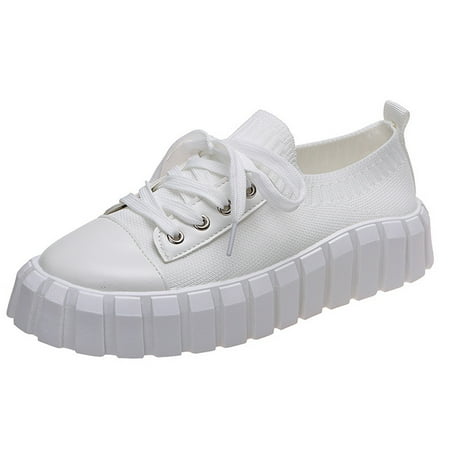 

Lightweight Comfortable Lace Up Women s Sole Fashion Solid Sneakers Color Soft Platform Shoes Women s Sneakers