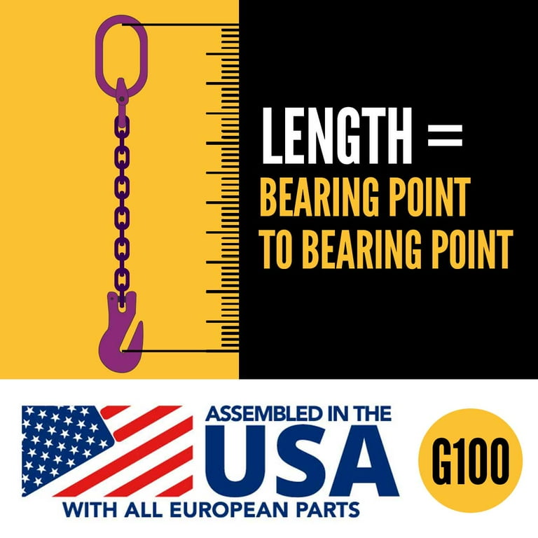 3/8x10' G80 Foundry Hook Recovery Chain With Grab Hook End [7161010