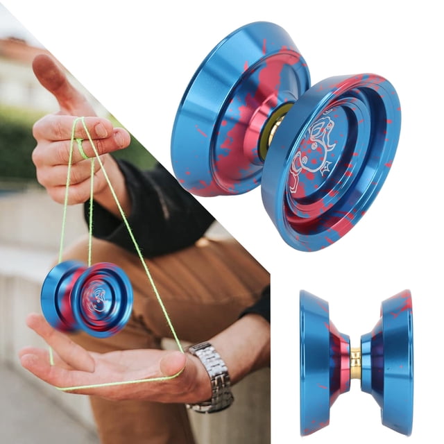 Balle YoYo en Alliage d'Aluminium Non Réactive Décoloration Avancée avec Gant 3 Pcs Cordes pour Compétition
