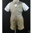 thumbnail image 6 of New Khaki Eton Wedding Vest Shorts Suit 4 Boy Baby & Toddler 0-24M  2T 3T 4T, 6 of 9