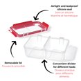 thumbnail image 4 of Starfrit Easy Lunch Rectangular Divided Container - 32oz/946ml - Airtight & Leakproof - 4-Sided Locking Lid, 4 of 5