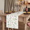thumbnail image 2 of Pink Green Botanical 90 Inch Table Runner, Spring Watercolor Floral Leaf Plant Farmhouse Dresser Scarf Cotton & Linen Tablerunner for Dining/Kitchen Island/Holiday Party Décor 13" x 90", 2 of 9