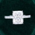 thumbnail image 5 of Silvago Jewelry 2.14 Ct Radiant Cut Moissanite Ring for Women's - 14K White Gold Plated Ring - Engagement Hidden Halo Ring for Women's - Radiant Solitaire with Round Accent Ring for Her, 5 of 9