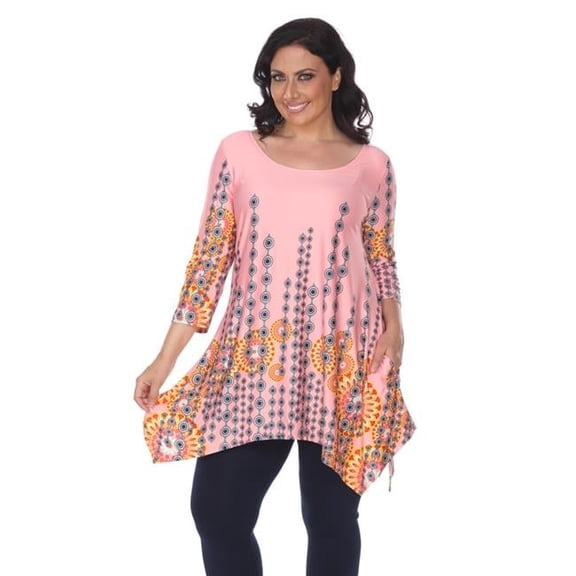 PS1301-46-2XL Plus Size Rella Tunic Dress - Pink, 2XL