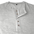 thumbnail image 5 of Domuza Men's Henley Shirts Short Sleeve Vintage Casual Basic Tee Summer Button Henley Solid T Shirts Light Gray 3XL, 5 of 6