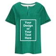 thumbnail image 5 of Plus Size Tops for Women Short Sleeve Summer Pullover Solid V Neck Tee Tunic Loose Fit Tshirts Green Xxxl, 5 of 6