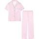 thumbnail image 1 of Pijama Umeyda de satén de seda para mujer, set de pijama, color rosa, rayas, talla XS, 1 of 7