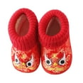 thumbnail image 1 of 1 par de zapatos de invierno para niños, cálidos y bordados, informales., 1 of 5