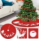 thumbnail image 1 of Adornos navideños de lino estampado para árbol de Navidad, decoración de faldas, 100 cm, 1 of 9