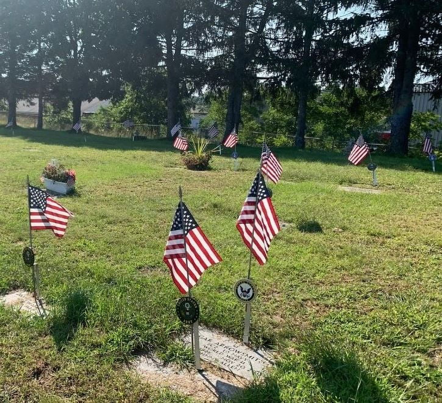 National Guard Flag Holder Grave Marker with 8x12 American Flag