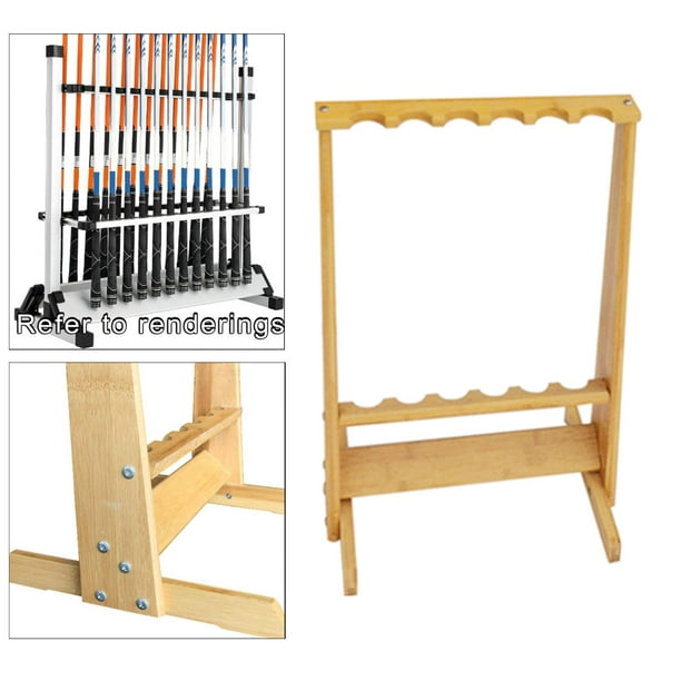 Bamboo Fishing Rod Storage Rack Portable Storage Tool Holds up to