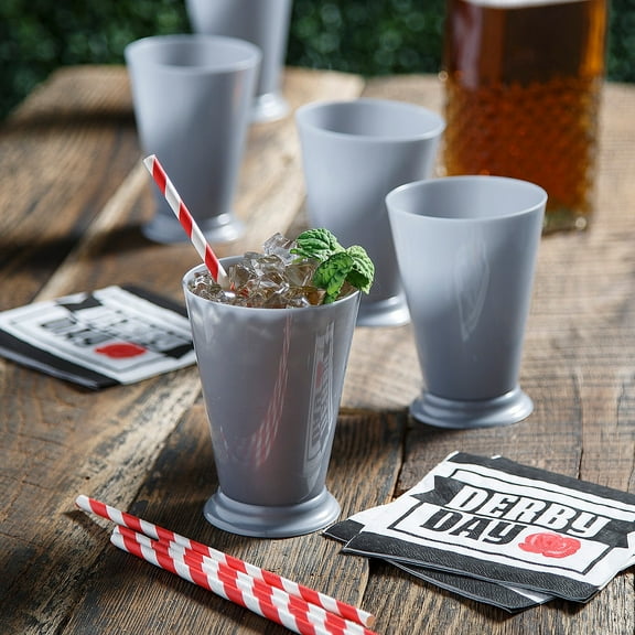 Fun Express 52 Pieces Derby Mint Julep Cocktail Drinkware Kit for 12