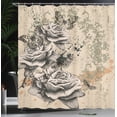 thumbnail image 3 of Ambesonne Flower Shower Curtain, Grunge Roses Composition Art, 69"Wx75"L, Evergreen, 3 of 4