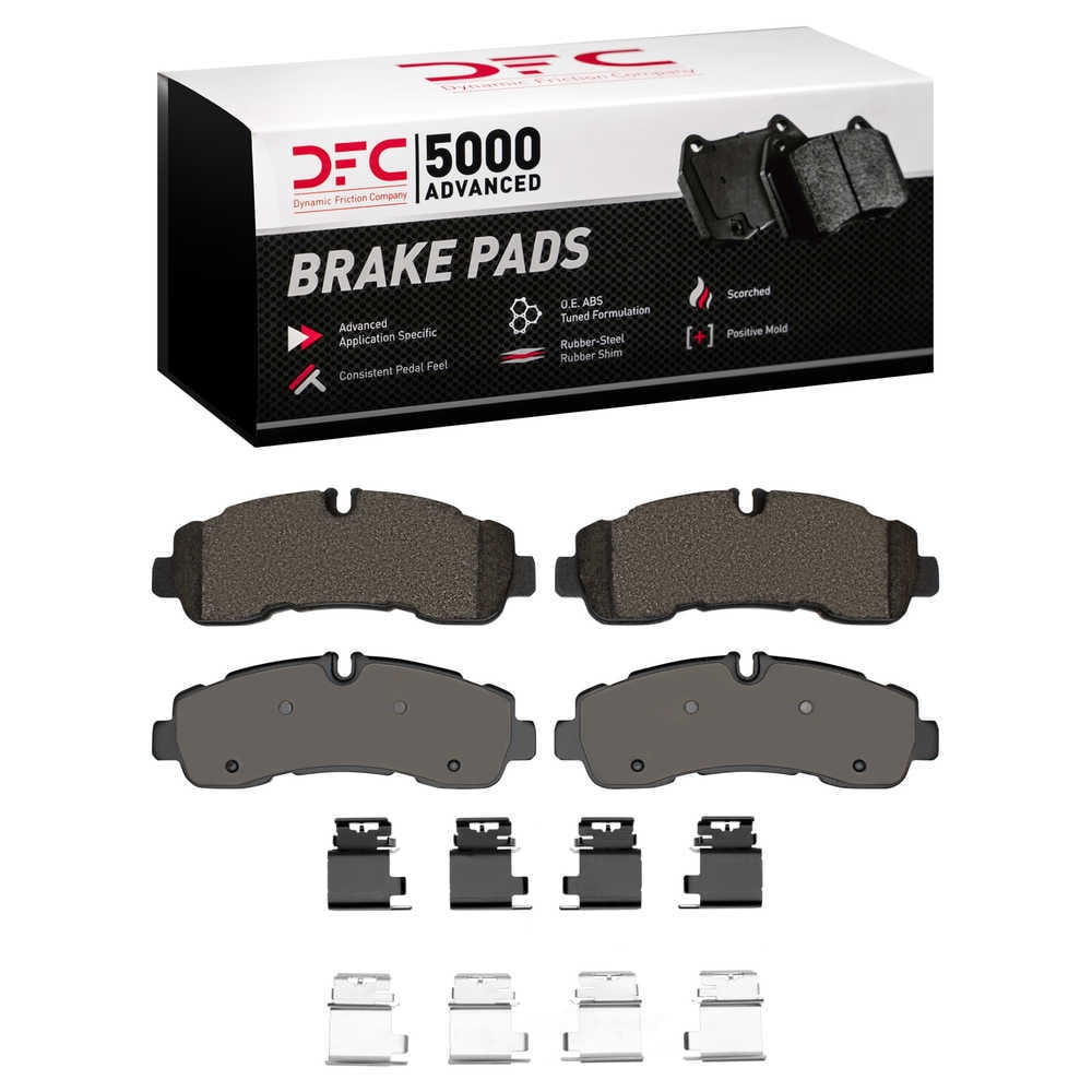 Dynamic Friction Company 1551-2281-01 DFC 5000 Advanced Brake Pads - Semi Metallic and Hardware Kit