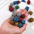 thumbnail image 4 of Dados poliédricos de doble color, juego de mesa de 7 piezas para RPG, mazmorras y dragones, DND, RPG, D20, D12, D10, D8, D6, D4, 4 of 4