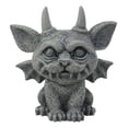 thumbnail image 1 of Gothic Horned Bat Cat Gargoyle Bast Figurine Small Mythical Fantasy Decor Statue, 1 of 4