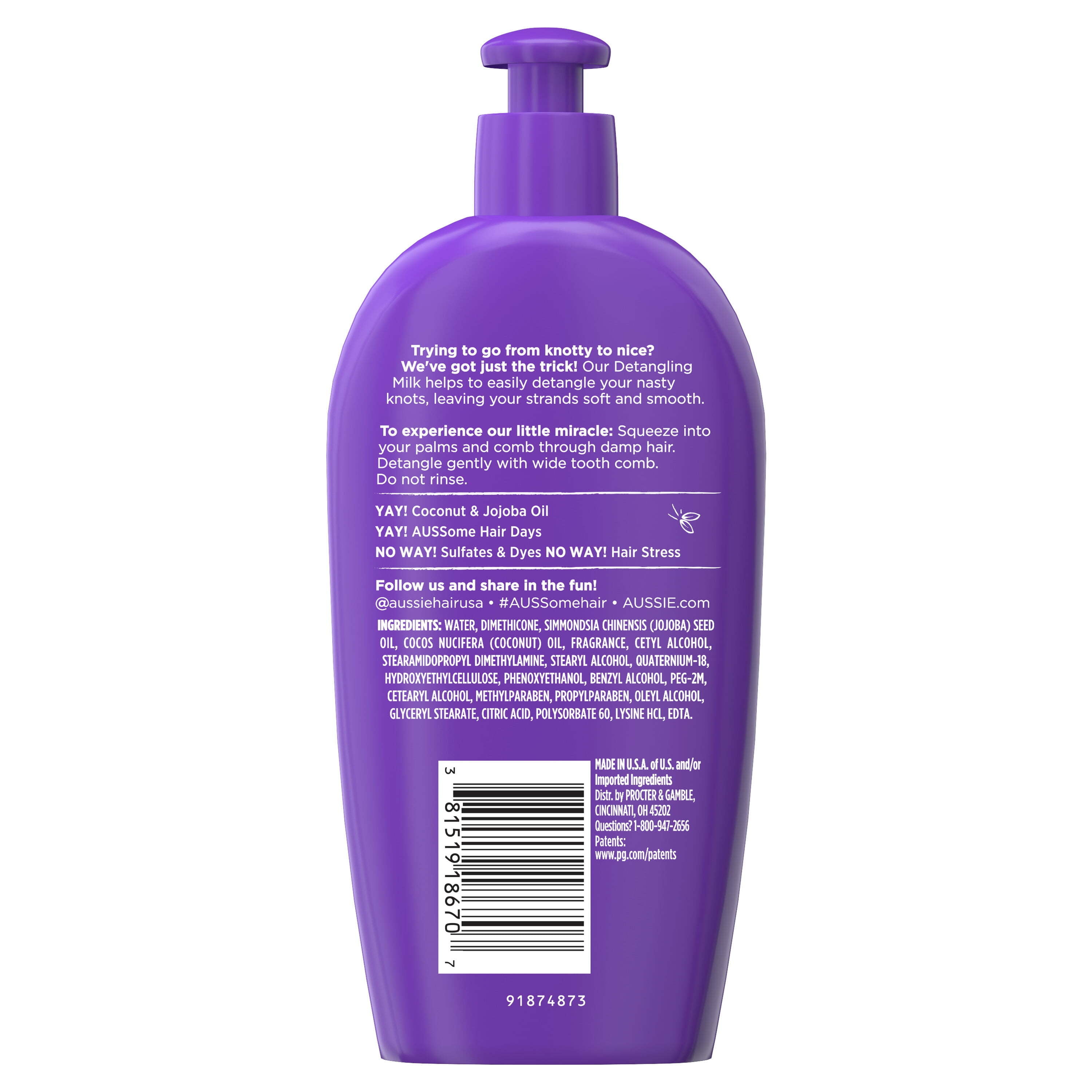 Aussie Miracle Curls Leavein Detangling Milk, for Curly Hair Types Paraben Free, 6.7 fl oz  (图3) Aussie Miracle Curls Leavein Detangling Milk, for Curly Hair Types Paraben Free, 6.7 fl oz  (图3)