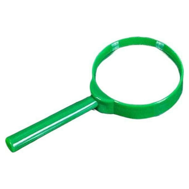 Speravity Lupa de plástico para niños de 8 piezas, lupa reutilizable 5X de mano para el hogar, estudiantes, ancianos, lectura, artesanías, lupas Verde