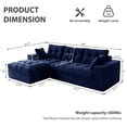 thumbnail image 6 of BYBYME 104"Oversized L-Shaped Sectional Sofa Cloud Boneless Modular Couch,Upholstered Sofa with Convertible Left/Right Ottoman for Living Room Bedroom,No Assembly,Navy, 6 of 10