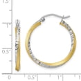 thumbnail image 3 of Diamond2Deal 10k Yellow Gold & Rhodium Diamond-cut 2.5mm Twisted Hoop Earrings for Women, 3 of 3