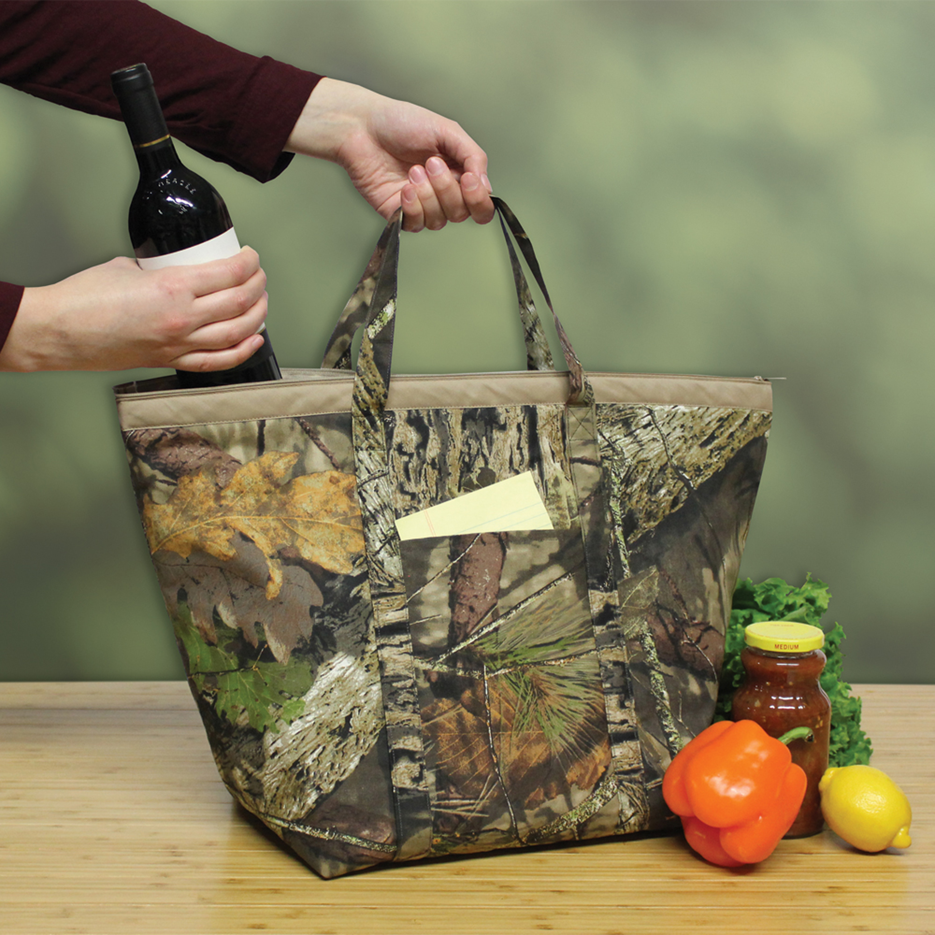 June Tailor Sew Your Own Thermal Shopper Tote, Pre-sewn Zipper, 12 x 14 x  10, Realtree Edge Fabric