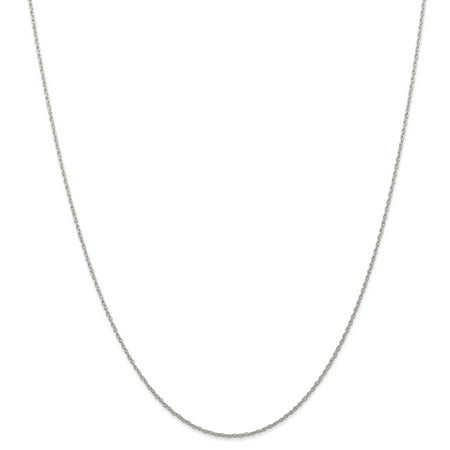10k White Gold Carded Rhodium plated 0.70mm Rope Chain