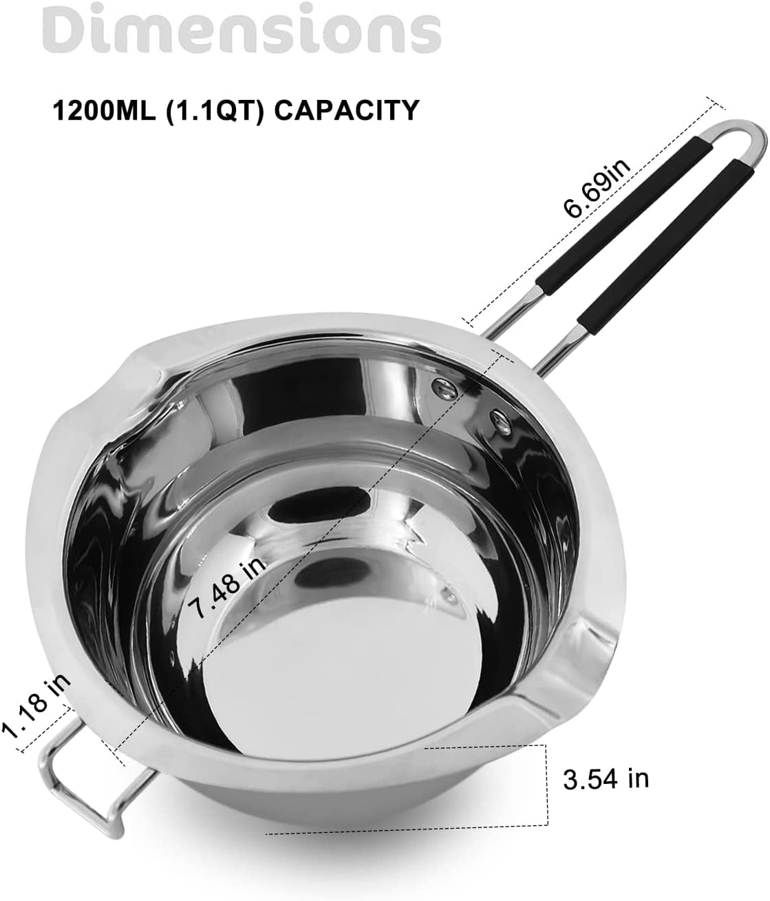 1000ML/1QT Double Boiler Chocolate Melting Pot,304 Stainless Steel Can –  Modernhousemiami