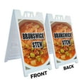 thumbnail image 2 of A-frame Sidewalk Brunswick Stew 24" x 36" Double Sided A-Frame Sidewalk Sign, Includes 2 Installed Vinyl Decals | Foldable Portable White Signicade Sandwich Board Signs, 2 of 5