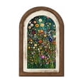 thumbnail image 2 of Painted Floral Wood Art Wall Decor with Rustic Arched Frame and Colorful Wildflower Design,for Living Room and Bedroom,Home Decoration, 2 of 6