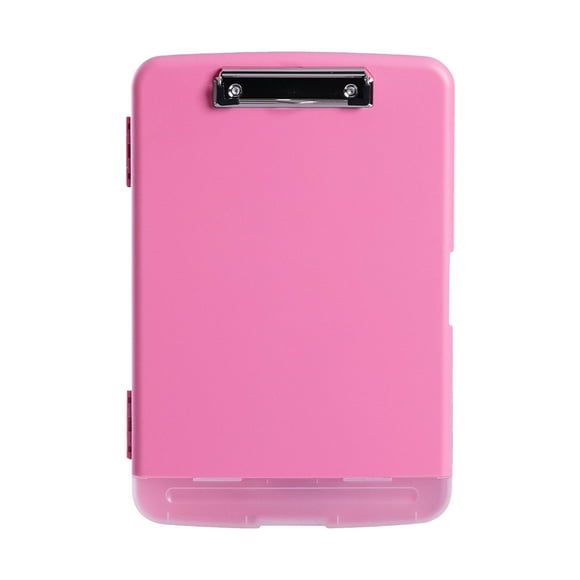 EQWLJWE Presse-Clip avec Rangement, Presse-Clips Format A4 pour Reliure avec Porte-Stylo, Presse-Clip de Rangement en Plastique Robuste avec Pince, Dossier Presse-Clip d'Infirmière à Ouverture Latérale, Planche à Pince à Écriture Fluide pour Bureau - Noir
