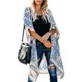 thumbnail image 1 of Mujeres Beach Cover Up Kimono Trim Solid Chiffon Spring Tropical Pool Kimonos Duster Cardigan Tops Maternidad Tallas grandes Summer Print Traje de baño Traje de baño Lady Bikini Casual Loose Coverups PXYMOER cárdigan, 1 of 2