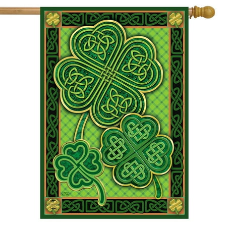 Briarwood Lane Celtic Shamrocks St. Patrick's Day House Flag