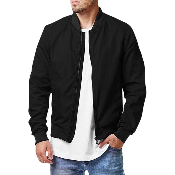 Men's Lightweight Flight Bomber Jacket Spring Fall Causal Softshell Windbreaker Coat Outerwear
