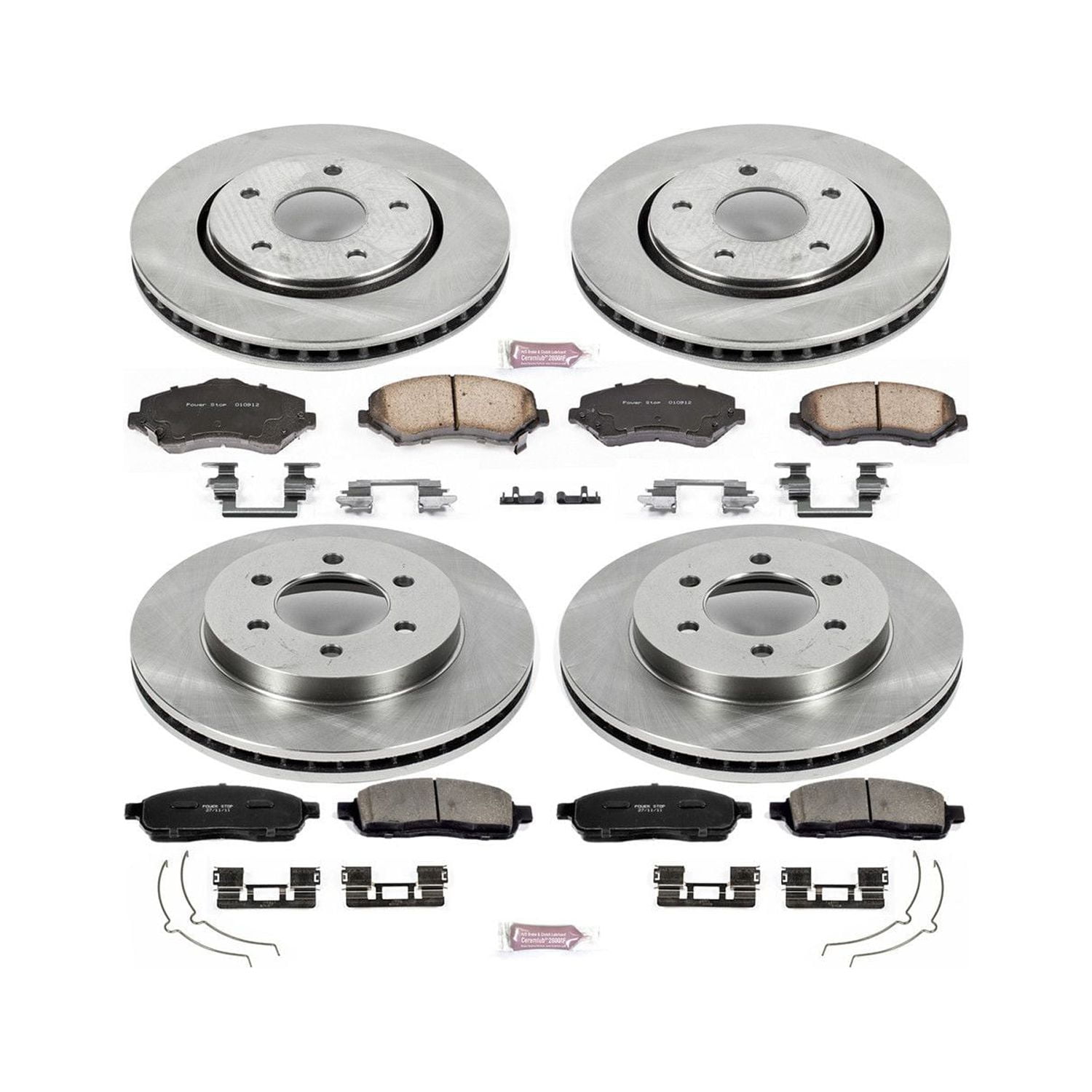 Power Stop Front and Rear Stock Replacement Brake Pad and Rotor Kit KOE1944