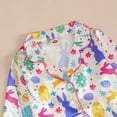 thumbnail image 4 of Wonitaaizi Halloween Pajamas Boy Girl Silk Pajamas Floral Pumpkin Ghost Long Sleeve Button Up Top Pants Pjs Sleepwear(12-18 Months,White), 4 of 6